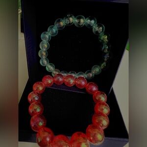 Homemade bead bracelets. Mermaid inspired bracelets. Made with love. Very sturdy